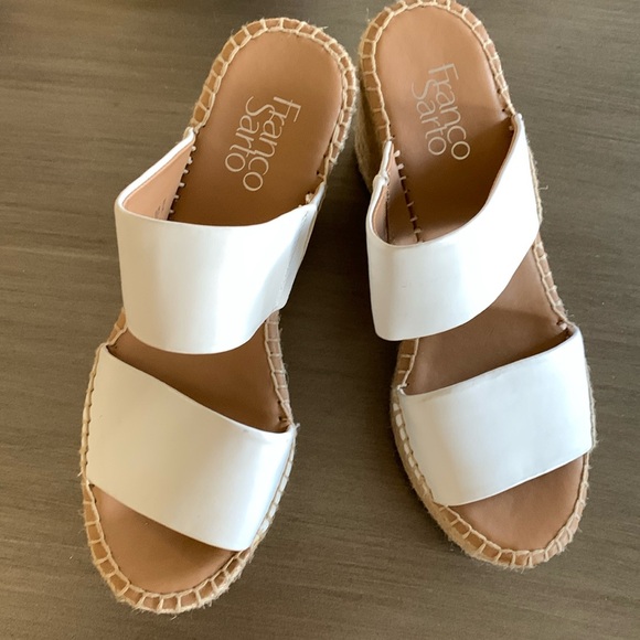 Franco Sarto Shoes - Franco Sarto wedge Heel White Slide. in Sandal Shoe Summer Wear NWT Sz 7